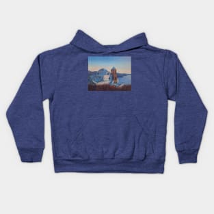 Agia Paraskevi Church Oil painting Kids Hoodie